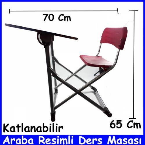  Araba Figürlü - Katlanabilir Ve Yazı Tahtalı Çalışma Masası 