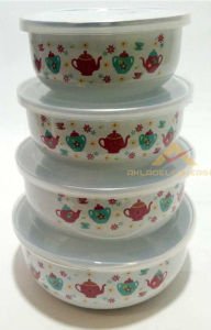 MASTER 4lü SET DESENLİ EMAYE SAKLAMA KABLARI