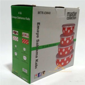 MASTER 4lü SET DESENLİ EMAYE SAKLAMA KABLARI