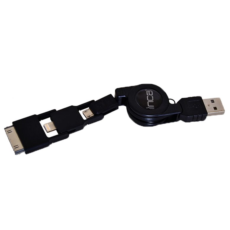 İnca Çoklu Şarj Aparatı İphone 4&5 İpad 2&4&Mini Samsung ve HTC Uyumlu Kablo İnca IMS-330 Siyah