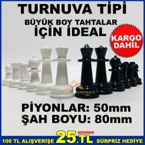 TURNUVA TİPİ 1. KALİTE PLASTİK SATRANÇ TAŞI SETİ PİYON TAKIMI