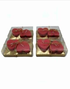 2 Adet Kırmızı Renk Kalpli Mum