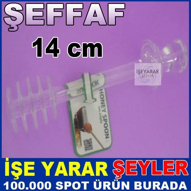 14cm ŞEFFAF SERT PLASTİK KALİTELİ BAL KAŞIĞI