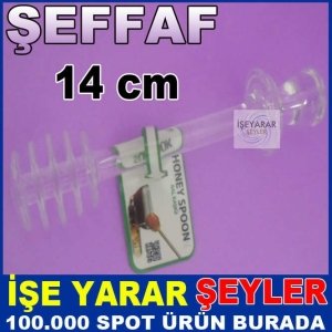 14cm ŞEFFAF SERT PLASTİK KALİTELİ BAL KAŞIĞI