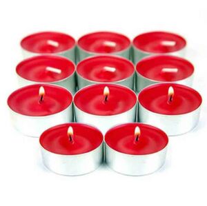16 Adet Kırmızı Tea Lıght Yuvarlak Mum