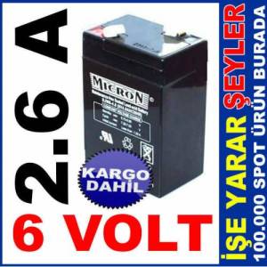 6volt 2.6 Amper Bakımsız Tip Işıldak Aküsü