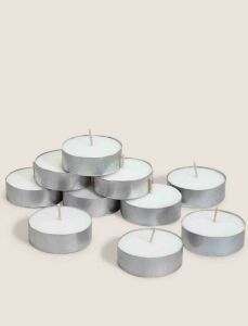 16 Adet Beyaz Tea Lıght Yuvarlak Mum