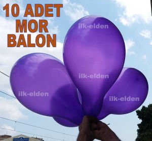 10 adet metalik renk mor balon 1.Kalite İtalyan malı 30cm büyük boy lateks metalik mor renkli Balon