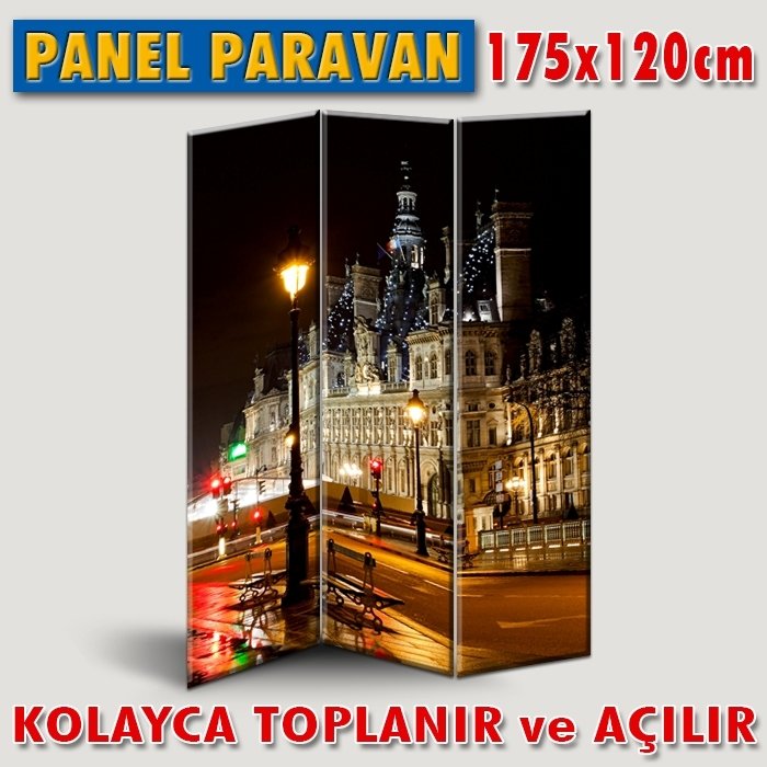 GÖRSELLİ KATLANIR PANEL BÖLME SİSTEMİ-FRANSA PARİS VE GECE CADDE