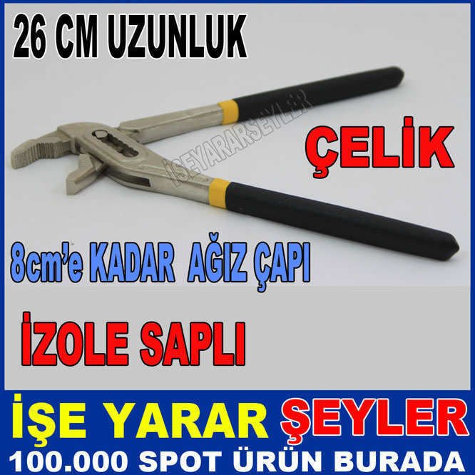 ÇELİK PAPAĞAN PENSE AYARLANABİLİR BAŞLI İZOLE SAPLI BORU ANAHTARI