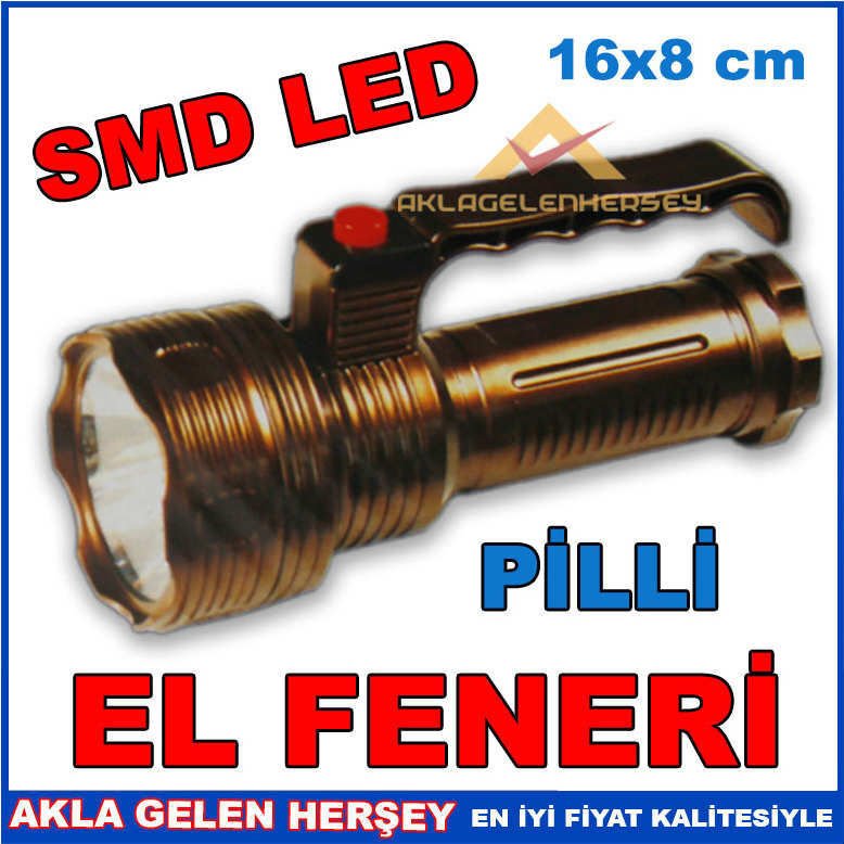 YÜKSEK IŞIK VE TASARRUF, PİLLİ SMD LED EL FENERİ