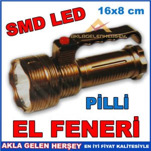 YÜKSEK IŞIK VE TASARRUF, PİLLİ SMD LED EL FENERİ