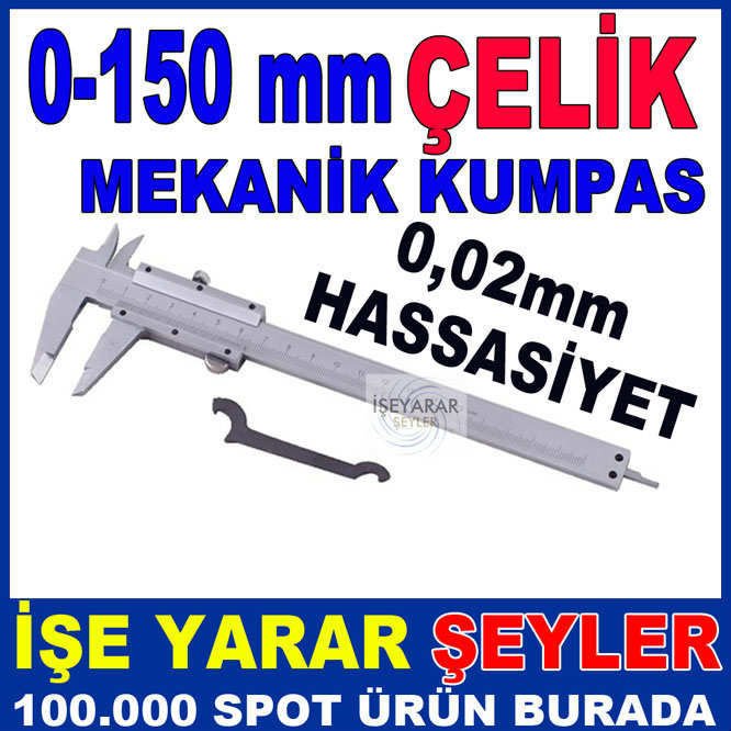 0-150MM PROFESYONEL ÇELİK MEKANİK KUMPAS