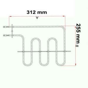 2000W Fırın Rezistansı 220V 312x255mm Yerli Üretim Sağlam