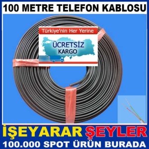 100 METRE İKİLİ TELEFON KABLOSU ÜCRETSİZ KARGO