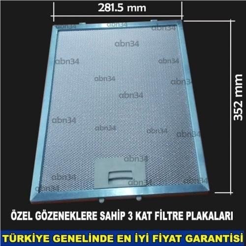 Alüminyum Davlumbaz Filtresi 281,5x352 mm Ankastre Filtresi 28,2x