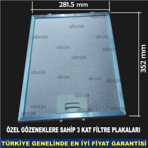 Alüminyum Davlumbaz Filtresi 281,5x352 mm Ankastre Filtresi 28,2x