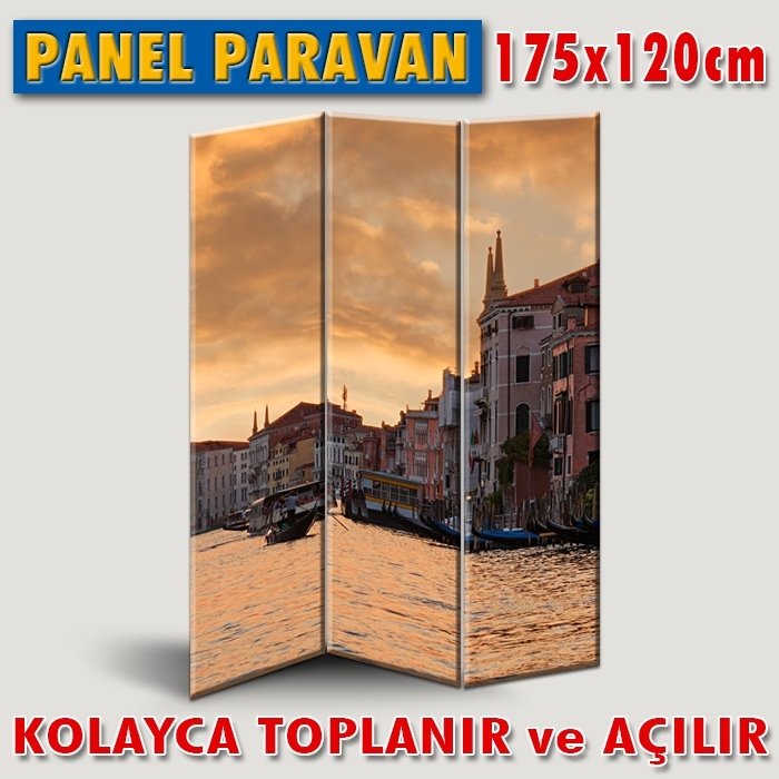 GÖRSELLİ KATLANIR PANEL BÖLME SİSTEMİ - İTALYA GÜNBATIMI VENEDİK
