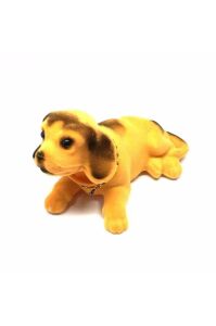 Hareketli Kafa Sallayan Araç Içi Nostaljik Büyük Boy Köpek Retro Aksesuar Nubuk Yüzeyli Sevimli Süs