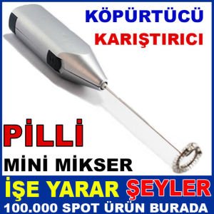 KALEM PİLLE ÇALIŞAN PRATİK EL MİKSERİ AYRAN CAPPUCINO KÖPÜRTÜCÜ MİKSER PİLLİ ÇOK AMAÇLI MİNİ MİKSER
