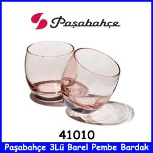 Paşabahçe 3Lü Barel Pembe Bardak 41010 Kalteli Cam Ürün