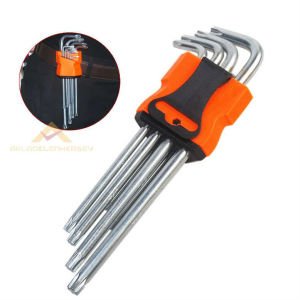 UZUN KOLLU VANADYUM 9 PARÇA TORX ALLEN ANAHTAR
