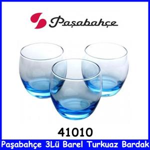 Paşabahçe 3Lü Barel Turkuaz Bardak 41010 Kalteli Cam Ürün