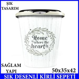 ŞIK DESENLE KİRLİ SEPETİ BANYO 50x35x42 SAĞLAM YAPI