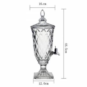 Kapaklı Musluklu Cam Şerbetlik Parti Damacanası 2 Litre Cam Sebil