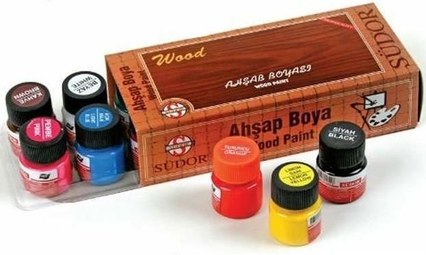 Südor 10'lu Non-toxic pet şişe ahşap boya seti
