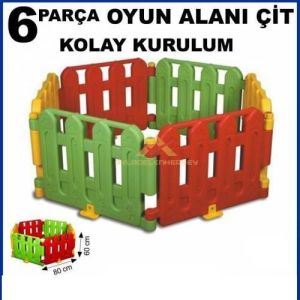 6 Parça Kolay Kurulumlu Çocuk Oyun Alanı Oyun Bahçe Çiti Top Havuzu