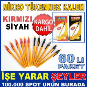 MİKRO 33 60 ADET EKONOMİK TÜKENMEZ KALEM SETİ KD