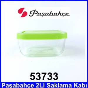 Paşabahçe 53733 2Li Snowbox Saklama Kabı Kaliteli Cam Ürün Pratik Kapak Şık Tasarım