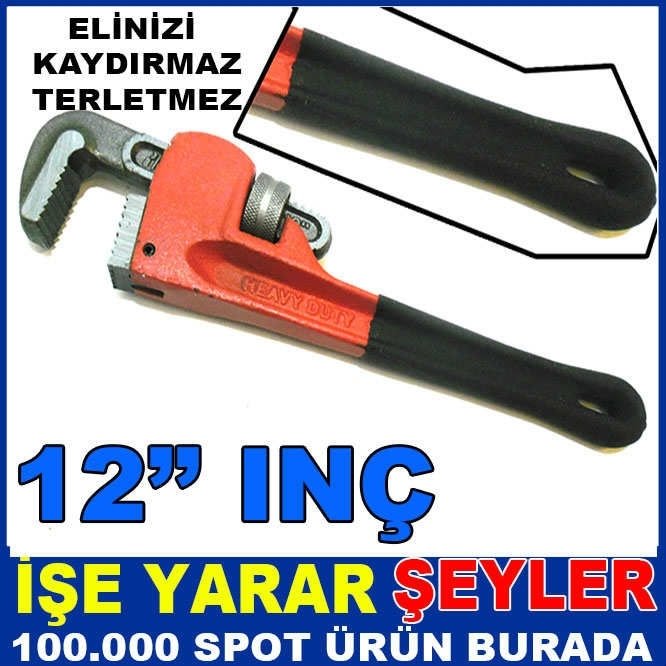 12 INÇ KAUÇUK KAYDIRMAZ SAP ÇELİK BORU ANAHTARI