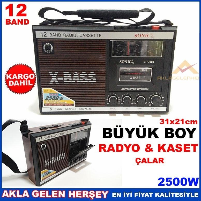 2500W BÜYÜK BOY RADYO ve KASET ÇALAR RADYOLU TEYP ST-7808