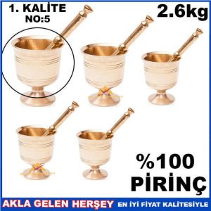 KOLLU PRİNÇ HAVAN 2600gr EN BÜYÜK BOY FULL PİRİNÇ HAVAN NO.5
