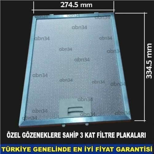 Alüminyum Davlumbaz Filtresi 274,5x334,5mm Ankastre Filtresi 27.4