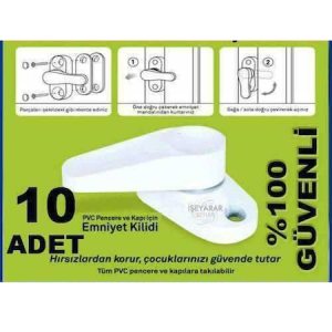 PVC KAPI-PENCERE İÇİN 10 ADET MANDALLI KİLİT PİMAPEN ÇOCUK KİLİDİ