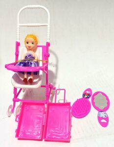 Benim Güzel Pusetim 5 Parça Plastik Oyuncak Set Bebek Tarak Ayna