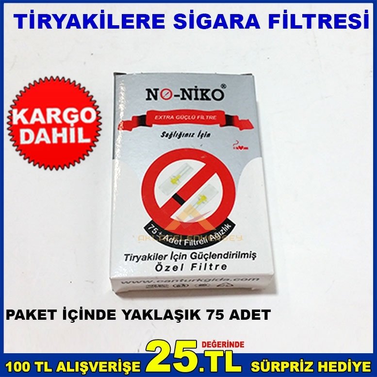 PAKET İÇERİĞİ YAKLAŞIK 75 ADET OLAN SİGARA FİLTRESİ