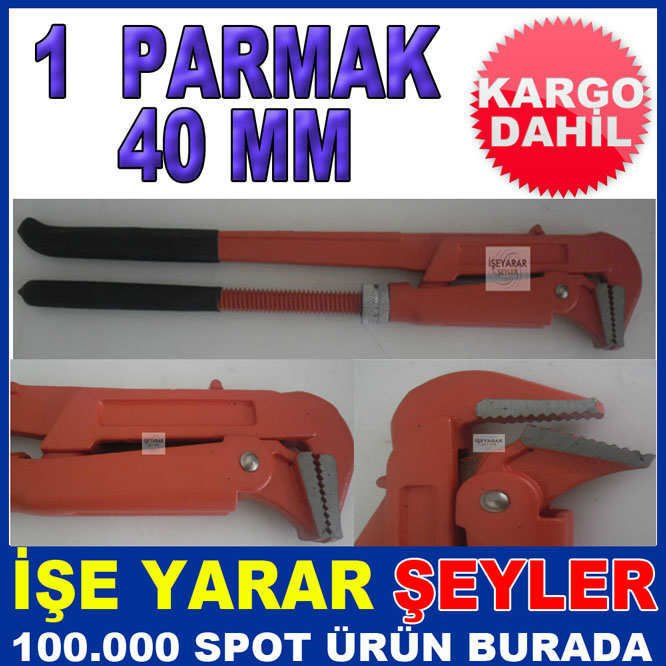 Tesisatçı tipi MAŞALI BORU ANAHTARI chrome vanadium 40mm -2