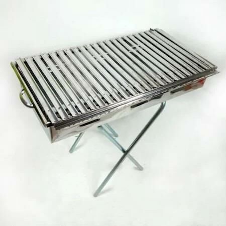 Paslanmaz Çelik Katlanır Seyyar Ayak 60cm Köfteci Mangal Izgara