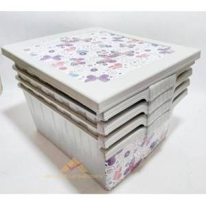 Büyük Boy 4 Çekmeceli Kelebek Desenli Komidin