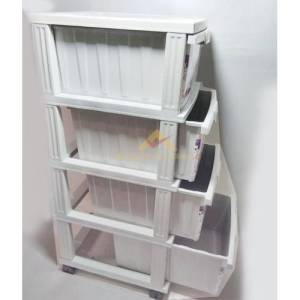 Büyük Boy 4 Çekmeceli Kelebek Desenli Komidin