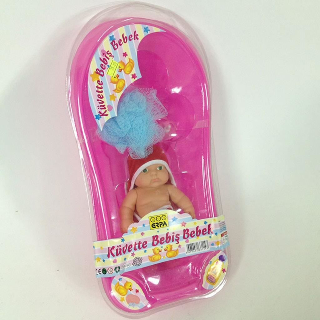 Banyo yapan 42cm Büyük Kuvet Bebiş Bebek Küvetli Oyuncak Et Bebek