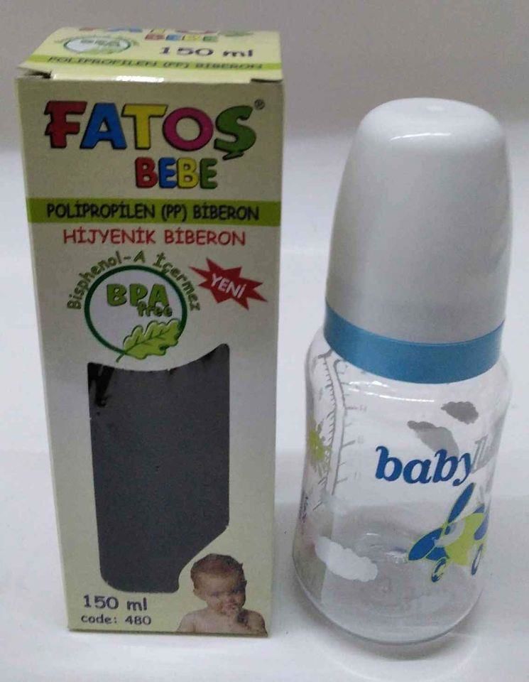 FATOS BEBE Polipropilen Biberon, Hijyenik Biberon, Bpa İçermez, 150ml Vidalı Kapak, Silikon Emzik
