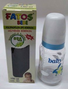 FATOS BEBE Polipropilen Biberon, Hijyenik Biberon, Bpa İçermez, 150ml Vidalı Kapak, Silikon Emzik