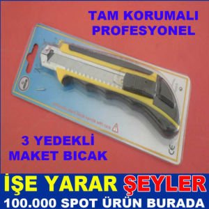 KAUÇUK GÖVDE EMNİYETLİ VE 3 YEDEKLİ MAKET BIÇAĞI