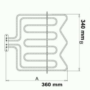 200+1500W Fırın Rezistansı 220V 360x340mm Yerli Üretim Sağlam 