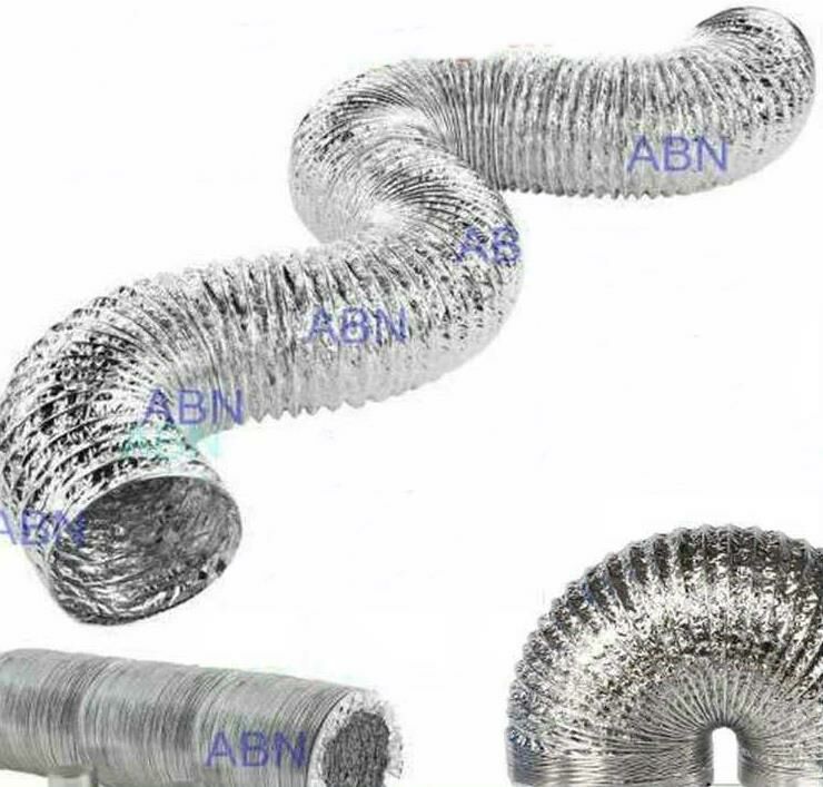 Mutfak Aspıratörü,Davlumbaz İçin 1.5 Mt Esnek Alüminyum+Çelik Telli Fleksi Havalandırma Baca Borusu